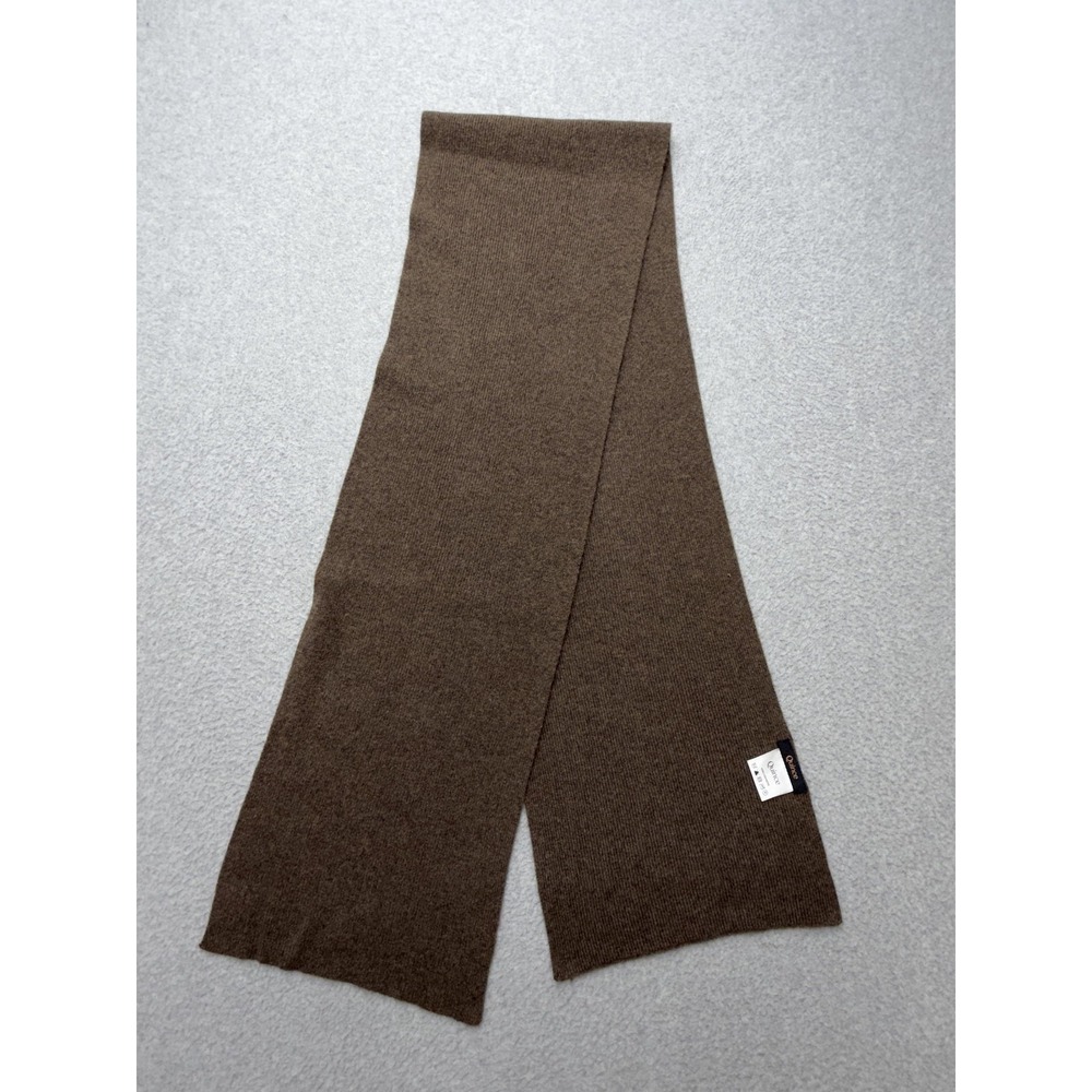 Quince Scarf Womens One Size Brown 100% Cashmere Knit Solid Soft Winter